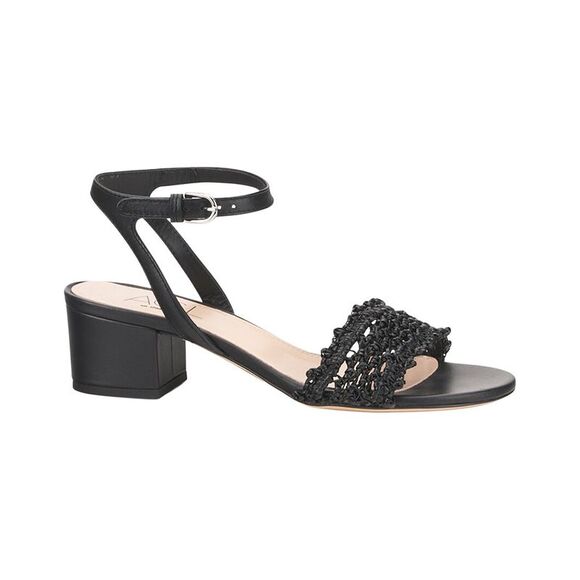 Agl Lala Sandal Straw Leather Sandal Black